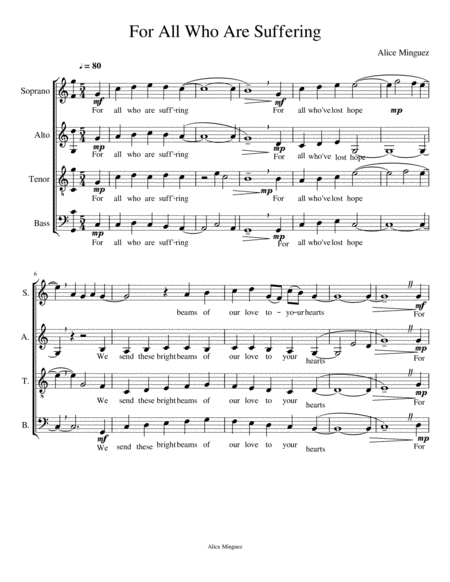 Free Sheet Music For All Who Are Suffering