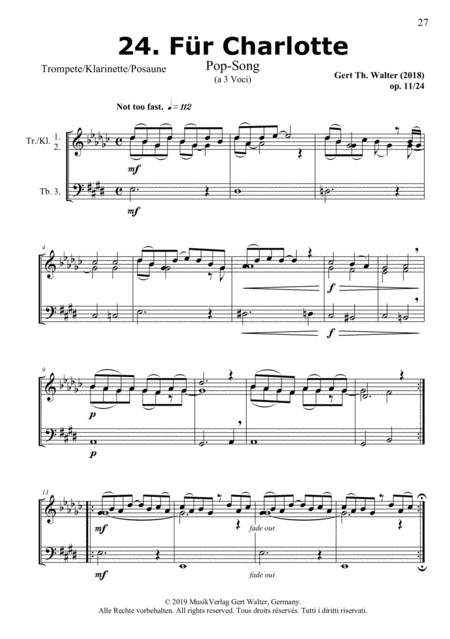 Free Sheet Music For Charlotte From Brass Pop Romanticists