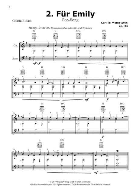 Free Sheet Music For Emily From Guitar Pop Romanticists