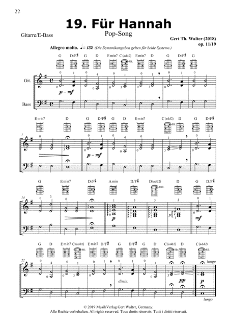 For Hannah From Guitar Pop Romanticists Sheet Music