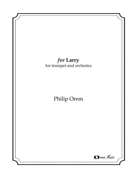 For Larry Score And Parts Sheet Music