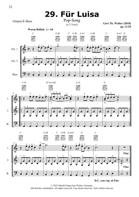 For Luisa From Guitar Pop Romanticists Sheet Music