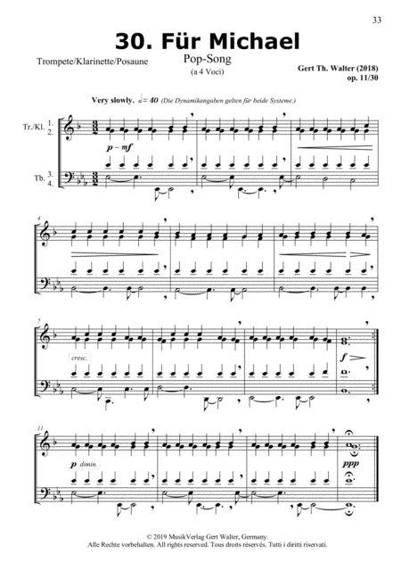 Free Sheet Music For Michael From Brass Pop Romanticists