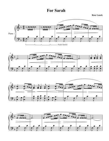 Free Sheet Music For Sarah