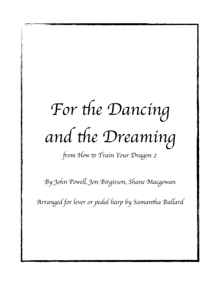 For The Dancing And The Dreaming Lever Or Pedal Harp Solo Sheet Music