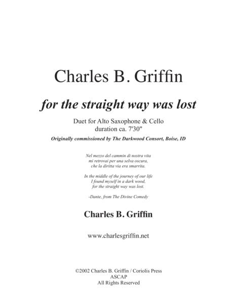 For The Straight Way Was Lost Alto Saxophone And Cello Duet Sheet Music