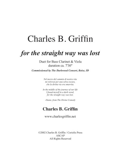 For The Straight Way Was Lost Bass Clarinet Viola Duet Sheet Music