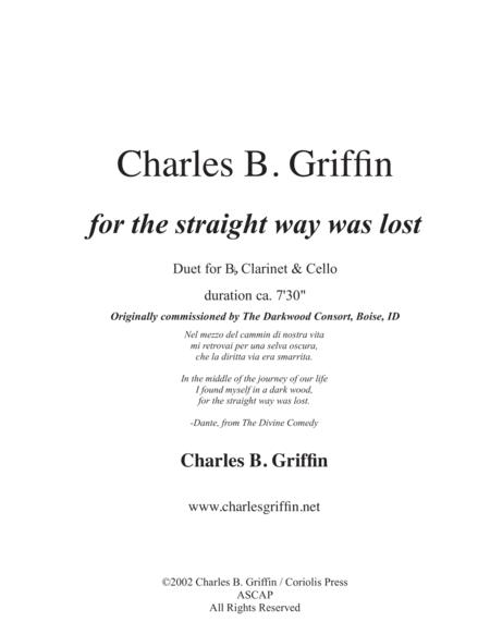 For The Straight Way Was Lost Bb Clarinet Cello Duet Sheet Music