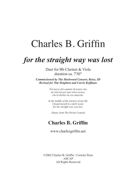 For The Straight Way Was Lost Bb Clarinet Viola Duet Sheet Music