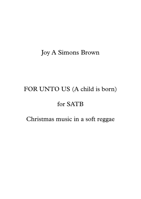 Free Sheet Music For Unto Us A Child Is Born
