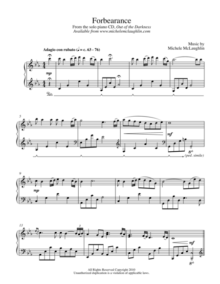 Free Sheet Music Forbearance