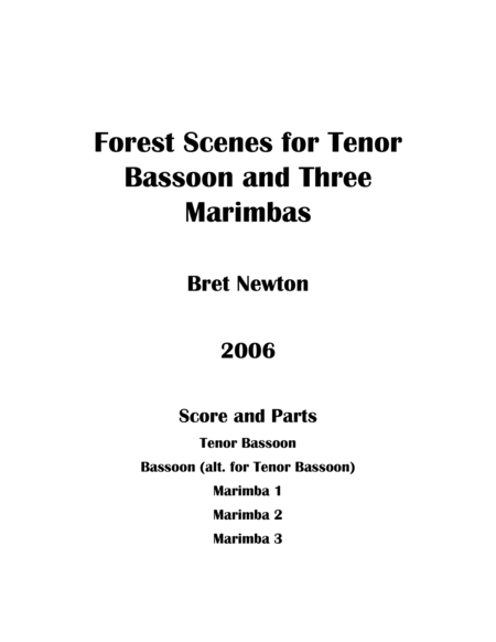 Forest Scenes For Tenor Bassoon And Three Marimbas Sheet Music