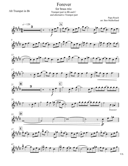 Forever For Brass Trio Sheet Music