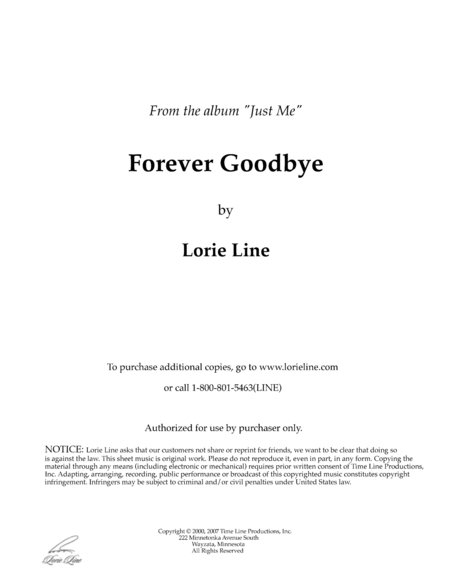 Forever Goodbye Sheet Music