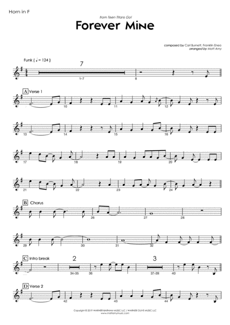 Forever Mine From Teen Titans Go French Horn Play Along Sheet Music