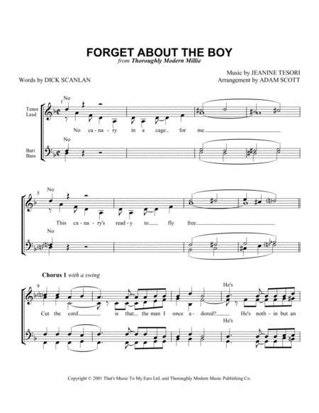 Free Sheet Music Forget About The Boy Ssaa