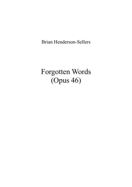 Free Sheet Music Forgotten Words Song For Female Choir