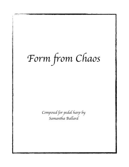 Form From Chaos Pedal Harp Solo Sheet Music