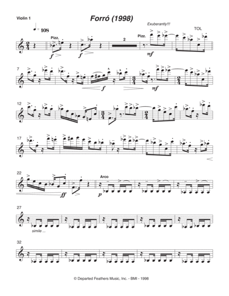 Forr 1998 Violin 1 Part Sheet Music