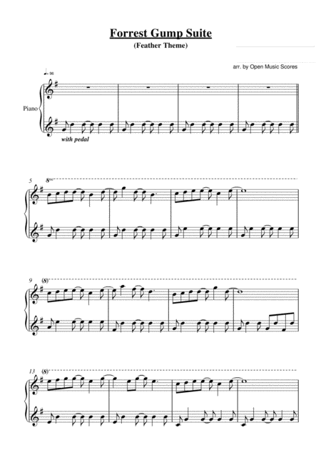 Forrest Gump Theme Easy Piano Sheet Music