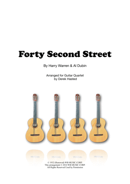Free Sheet Music Forty Second Street 4 Guitars Or Large Ensemble