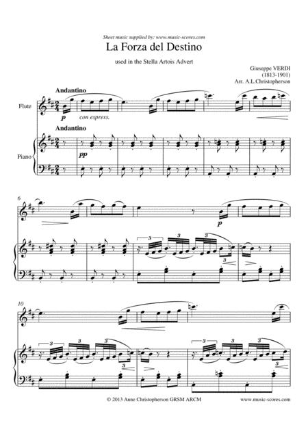 Free Sheet Music Forza Del Destino Flute Piano