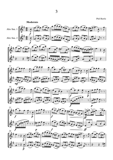 Four Alto Sax Duets No 3 Sheet Music