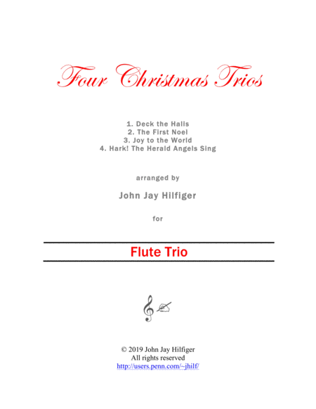 Four Christmas Trios For Flutes Sheet Music