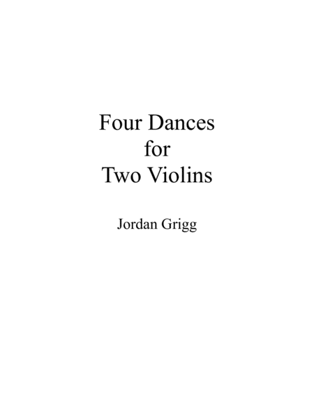 Free Sheet Music Four Dances For Two Violins