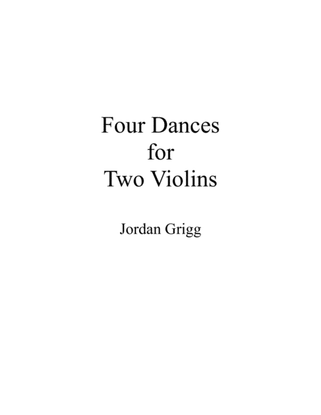 Four Dances For Two Violins Sheet Music