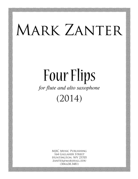 Free Sheet Music Four Flips 2014 For Flute And Alto Saxophone