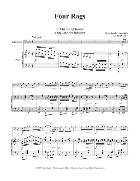 Free Sheet Music Four Rags For Euphonium And Piano