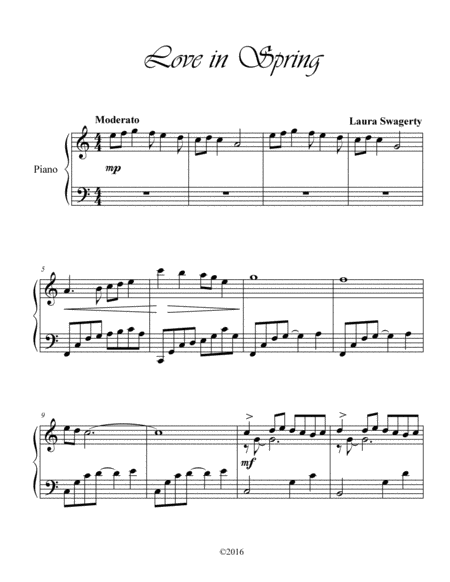 Free Sheet Music Four Seasons Love In Spring