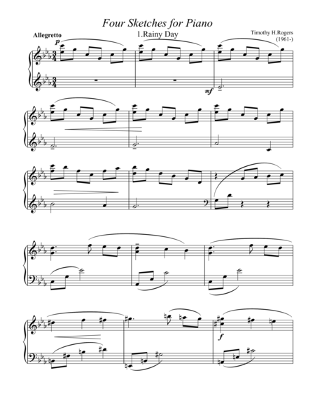 Four Sketches For Piano Sheet Music