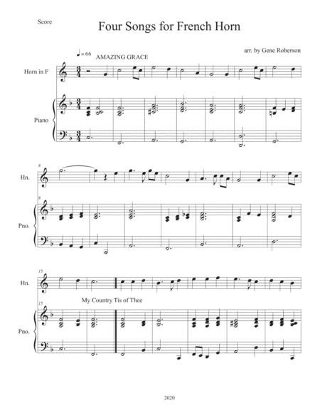 Free Sheet Music Four Songs For Easy French Horn Solo