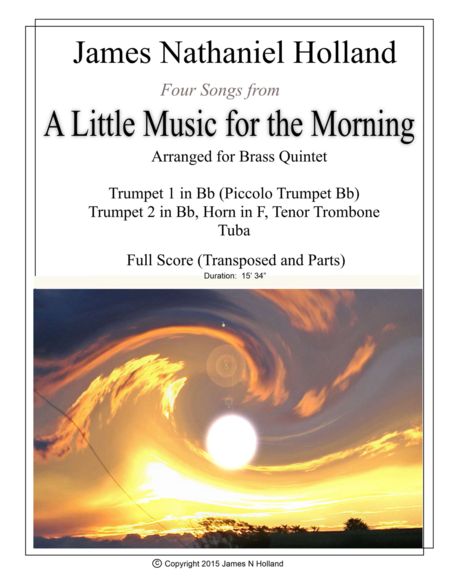 Free Sheet Music Four Songs From A Little Music For The Morning Arranged For Brass Quintet