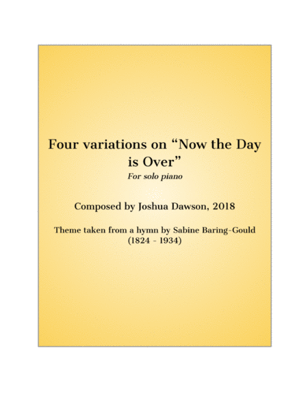 Free Sheet Music Four Variations On Now The Day Is Over