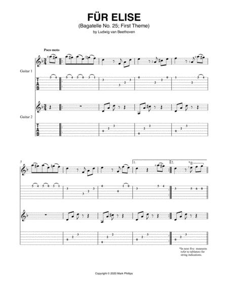 Fr Elise Excerpt Sheet Music