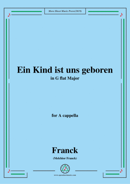 Franck Ein Kind Ist Uns Geboren In G Flat Major For A Cappella Sheet Music