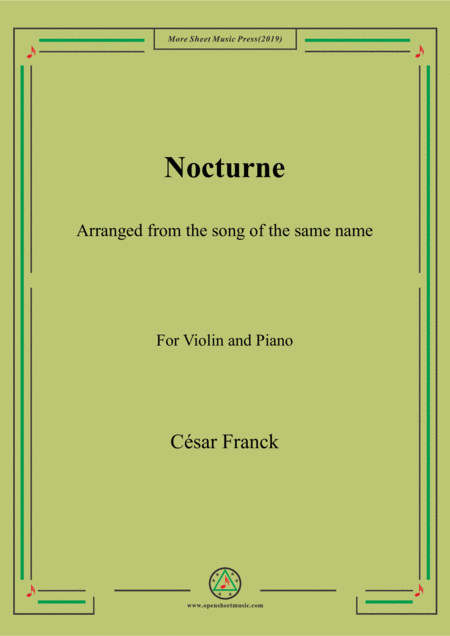 Free Sheet Music Franck Nocturne For Violin And Piano