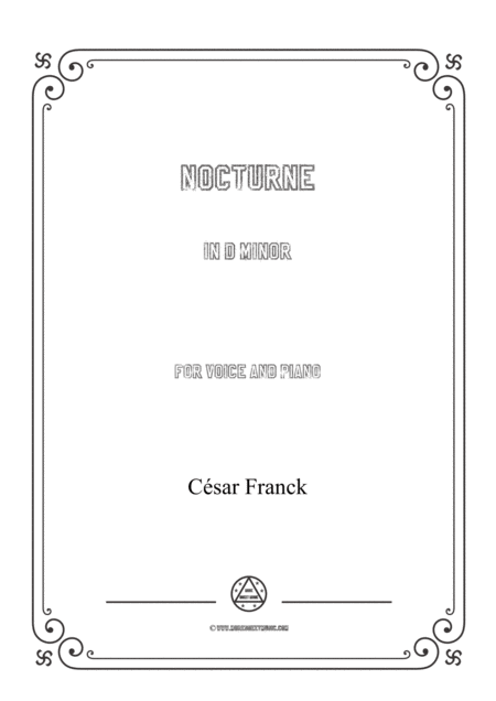 Franck Nocturne In D Minor For Voice And Piano Sheet Music