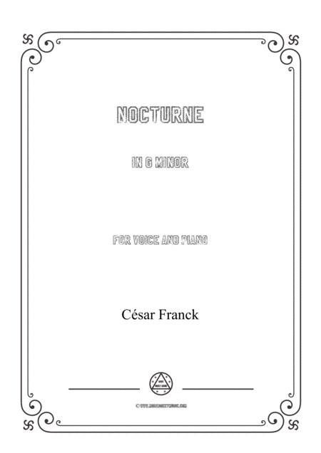 Franck Nocturne In G Minor For Voice And Piano Sheet Music