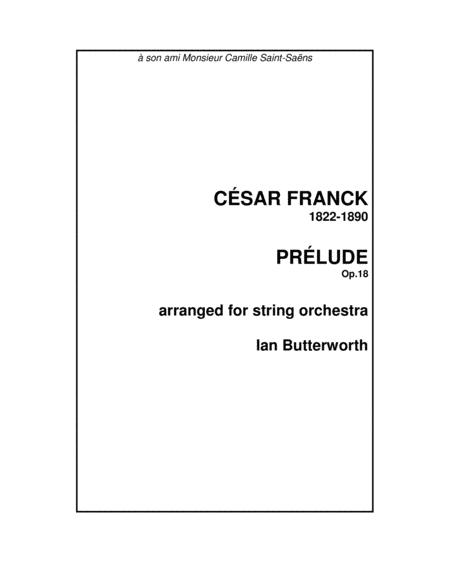 Free Sheet Music Franck Prlude Op 18 For String Orchestra