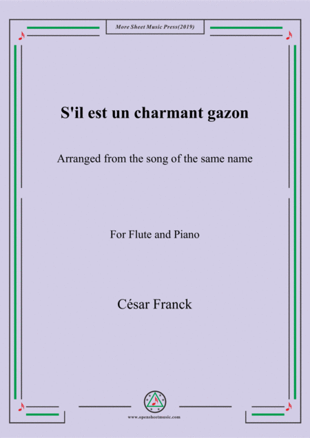 Free Sheet Music Francks Il Est Un Charmant Gazon For Flute And Piano