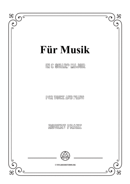 Free Sheet Music Franz Fr Musik In C Sharp Major For Voice And Piano