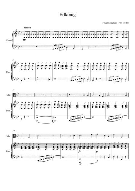 Franz Schubert Erlknig Viola Solo Sheet Music