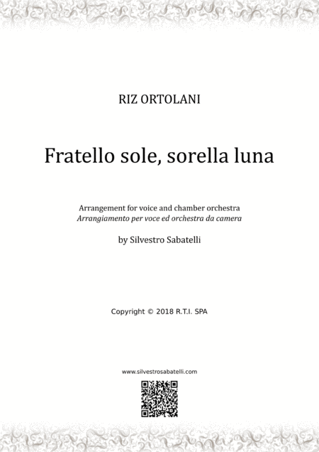 Free Sheet Music Fratello Sole Sorella Luna