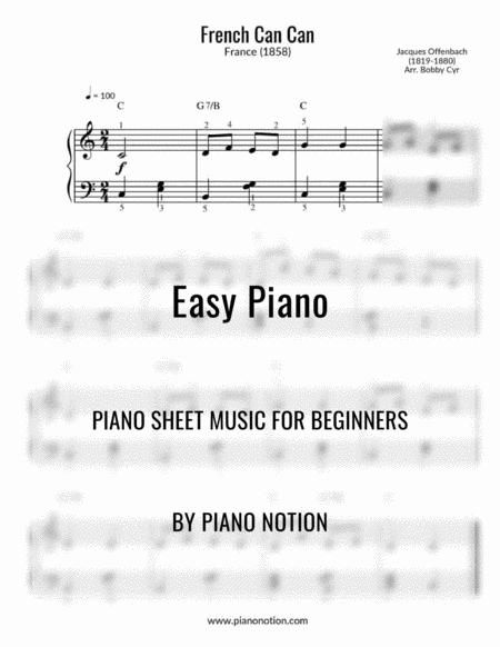 French Can Can Easy Piano Solo Sheet Music