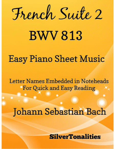 Free Sheet Music French Suite 2 Bwv 813 Easy Piano Sheet Music