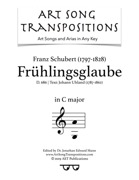 Free Sheet Music Frhlingsglaube D 686 C Major